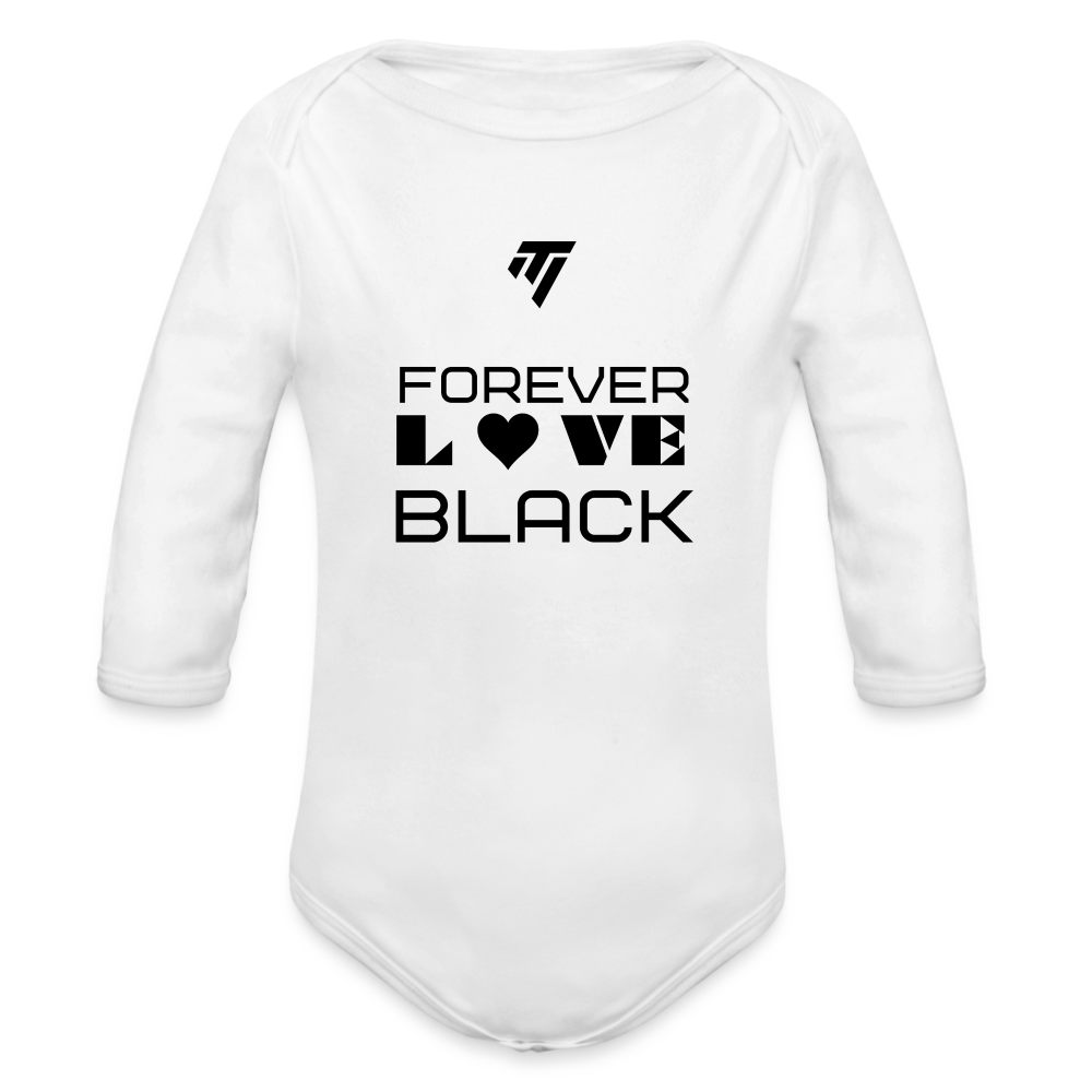 Organic Long Sleeve Graphic Baby Bodysuit - white