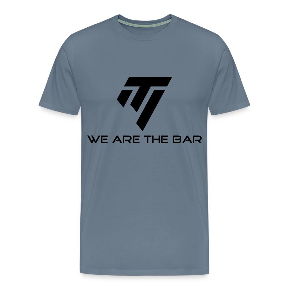 Men's Premium Black Graphic T-Shirt - steel blue