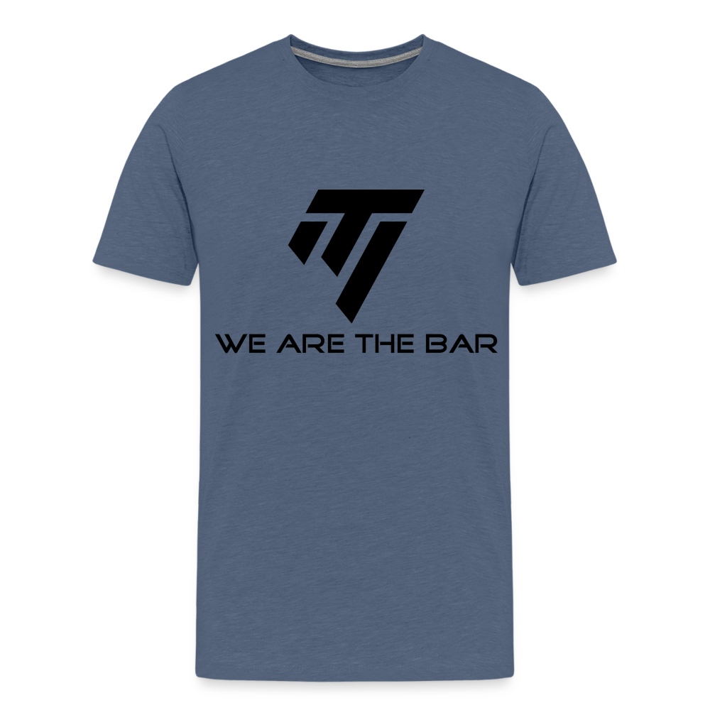 Men's Premium Black Graphic T-Shirt - heather blue